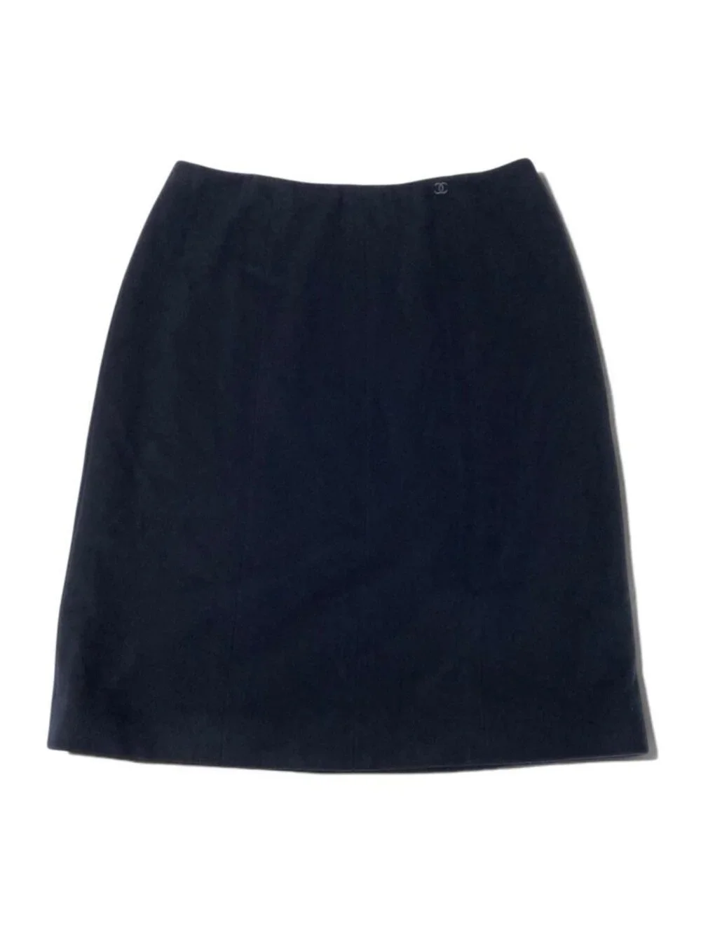 Chanel CC Logo Pencil Skirt Long Black 44